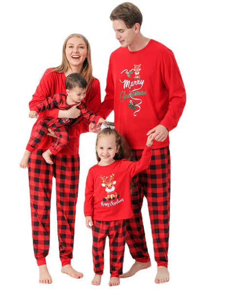 Matching Family Christmas Pyjamas – Checked Plaid Bottoms