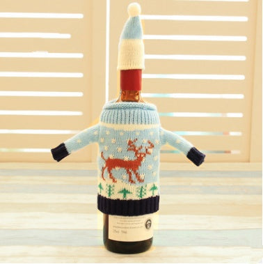 Festive Knitted Christmas Bottle Set – Holiday Wine and Gift Covers