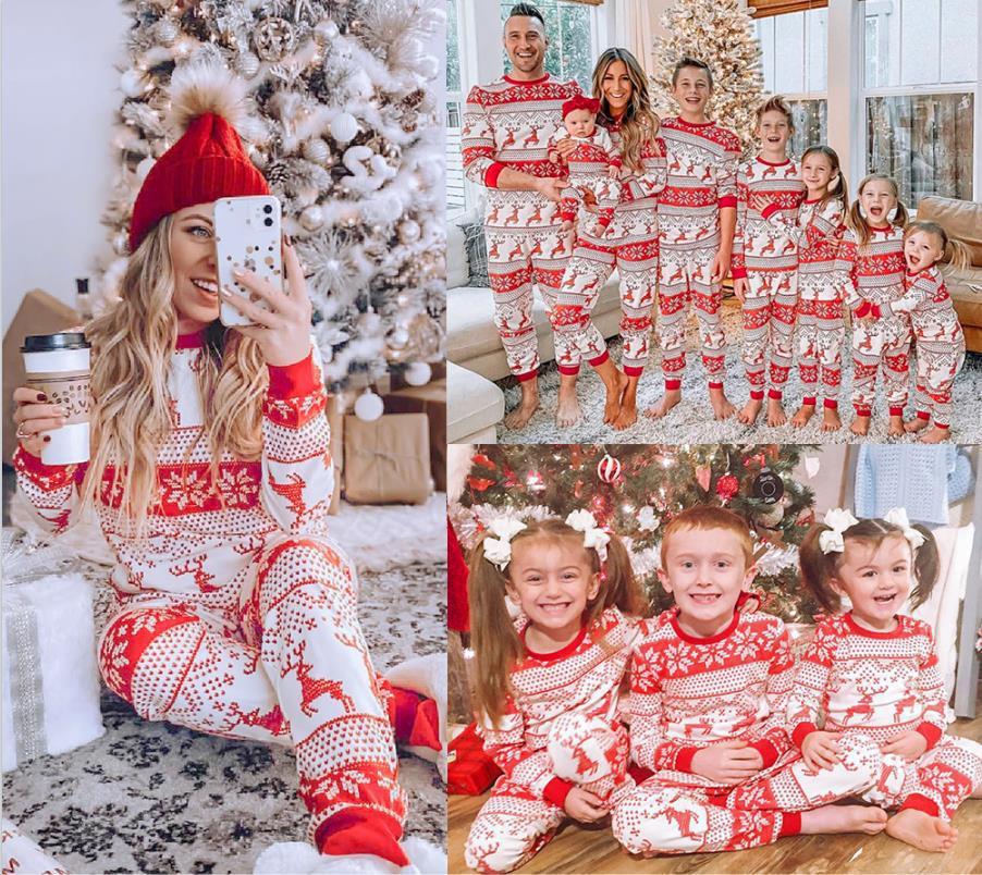 Christmas pyjamas - red and white patterns
