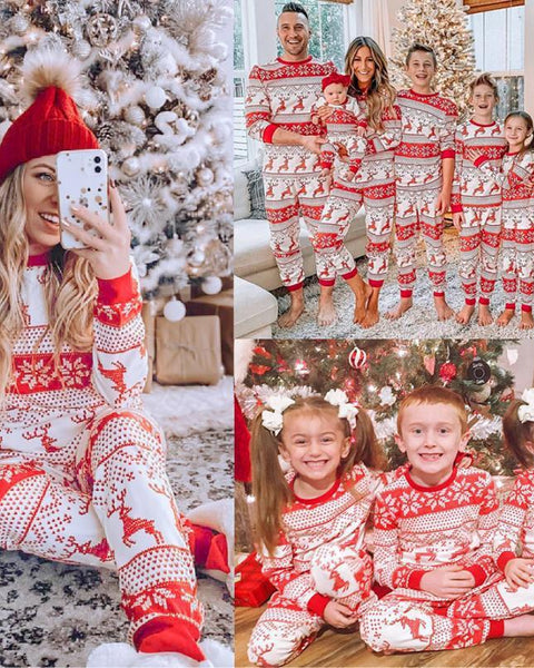 Christmas pyjamas - red and white patterns