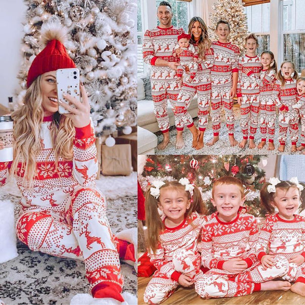 Christmas pyjamas - red and white patterns
