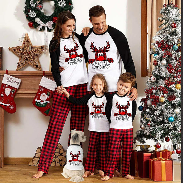 Matching Family Christmas Pyjama Sets with reindeer