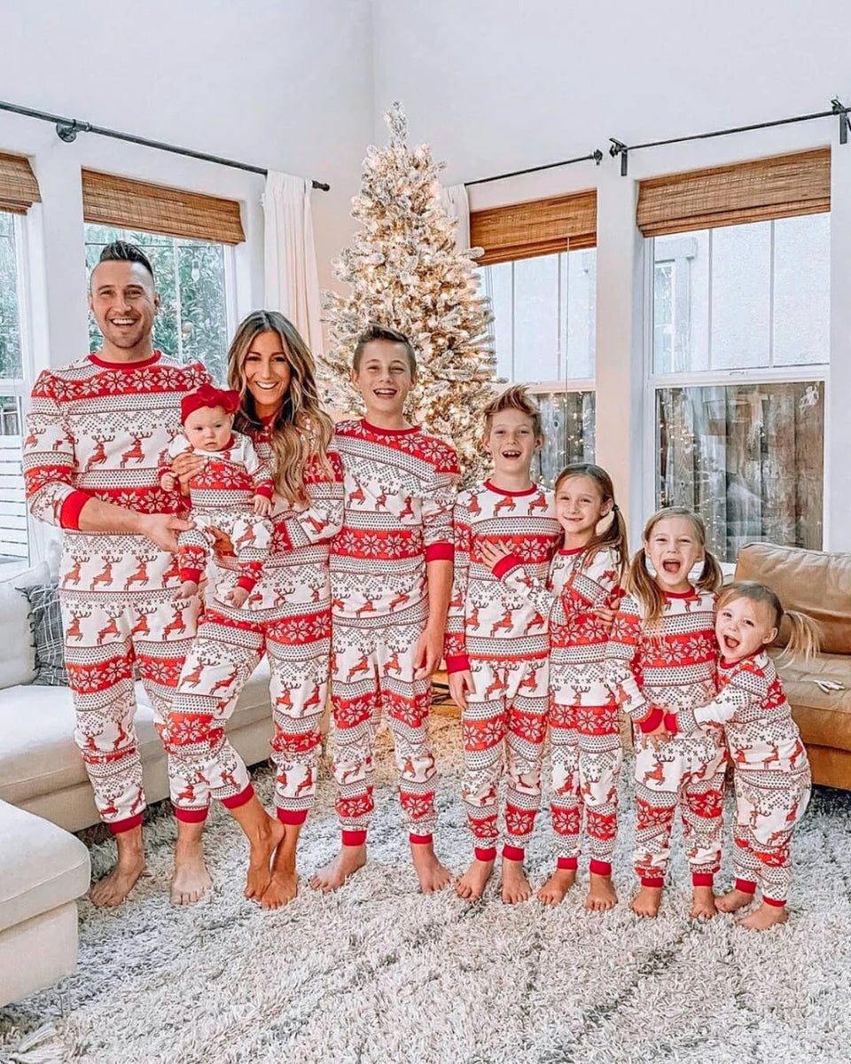 Christmas pyjamas - red and white patterns