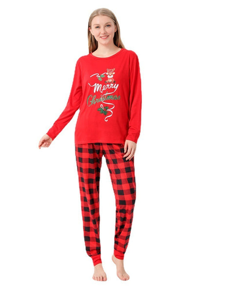 Matching Family Christmas Pyjamas – Checked Plaid Bottoms