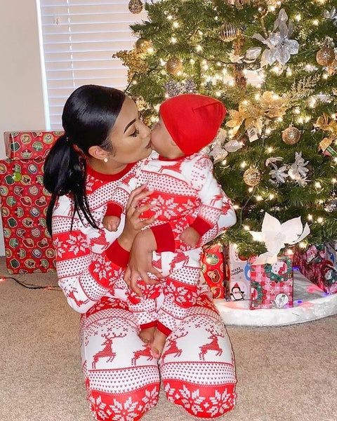 Christmas pyjamas - red and white patterns