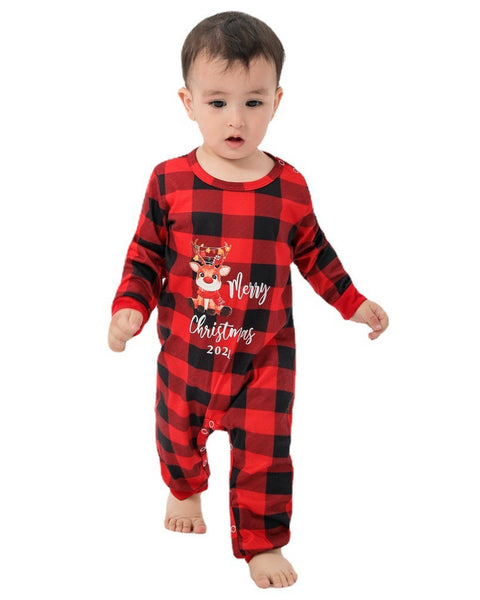 Matching Family Christmas Pyjamas – Checked Plaid Bottoms