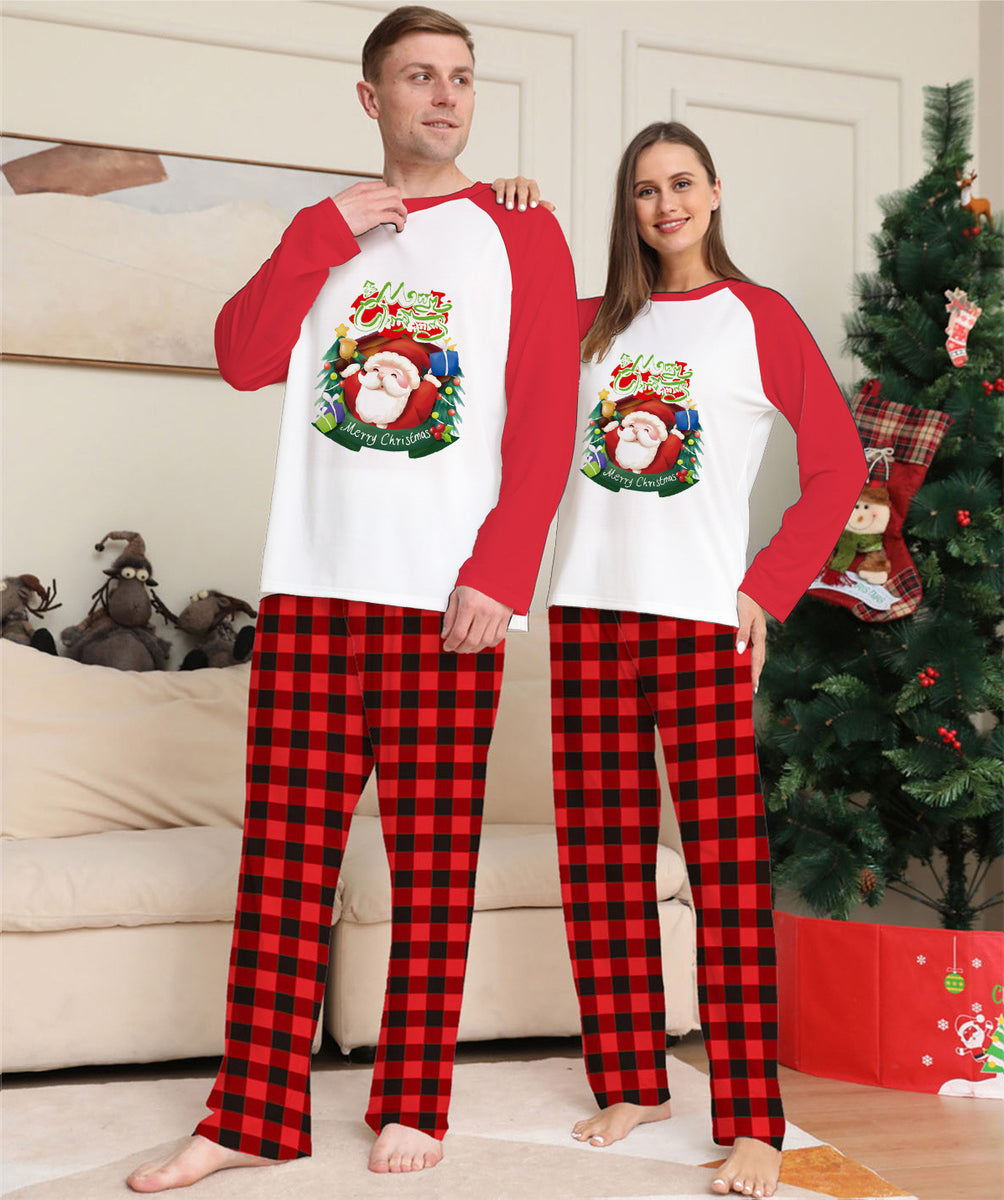 Matching Family Christmas Pyjamas – Plaid Pants & Long Sleeve Tops