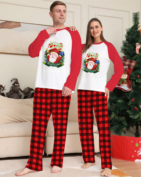 Matching Family Christmas Pyjamas – Plaid Pants & Long Sleeve Tops