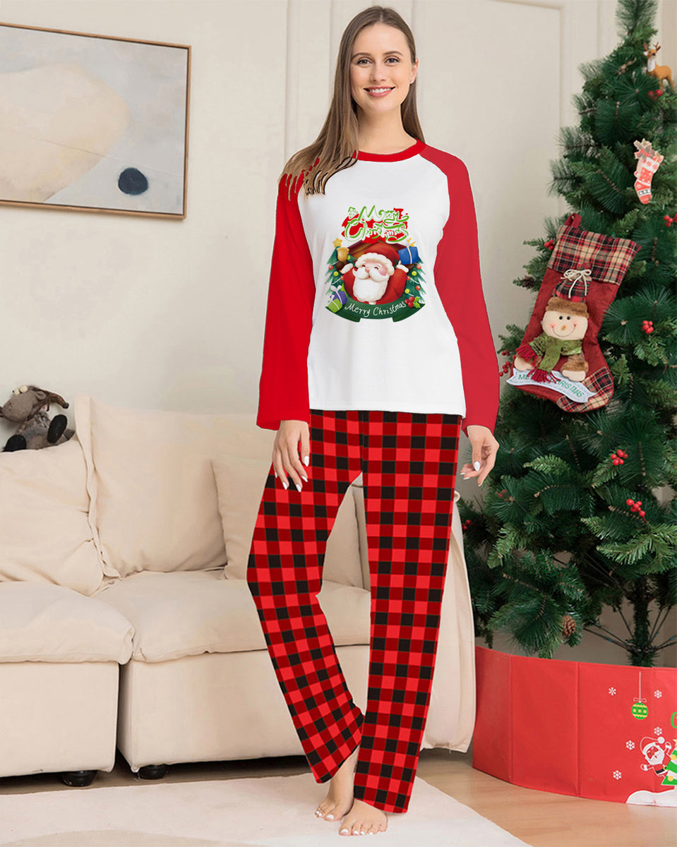 Matching Family Christmas Pyjamas – Plaid Pants & Long Sleeve Tops