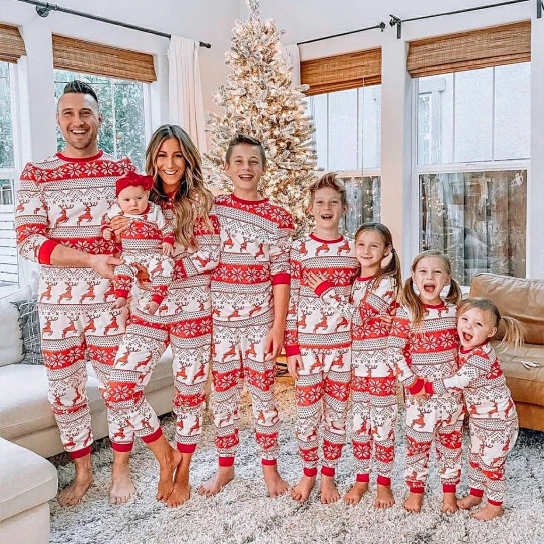 Christmas pyjamas - red and white patterns