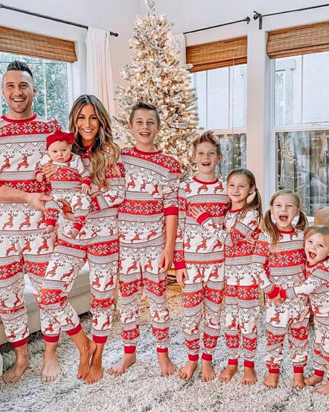 Christmas pyjamas - red and white patterns